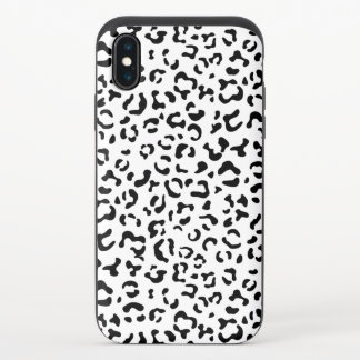 Leopard Print, Leopard Spots, Black And White iPhone X Slider Case