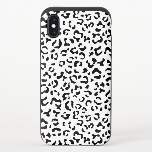 Leopard Print Leopard Spots Black And White iPhone X Slider Case