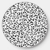 Leopard Print, Leopard Spots, Black And White Wireless Charger (Front)