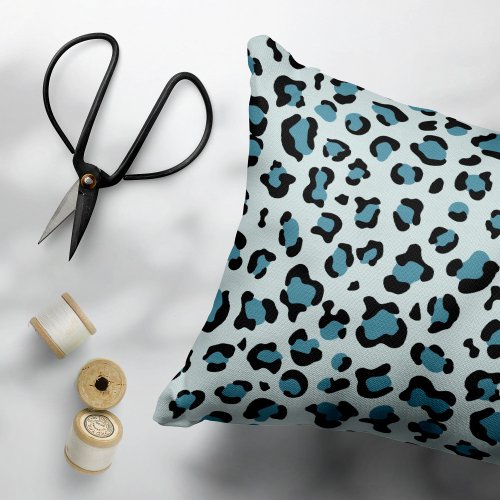 Leopard Print Leopard Spots Blue Leopard Accent Pillow