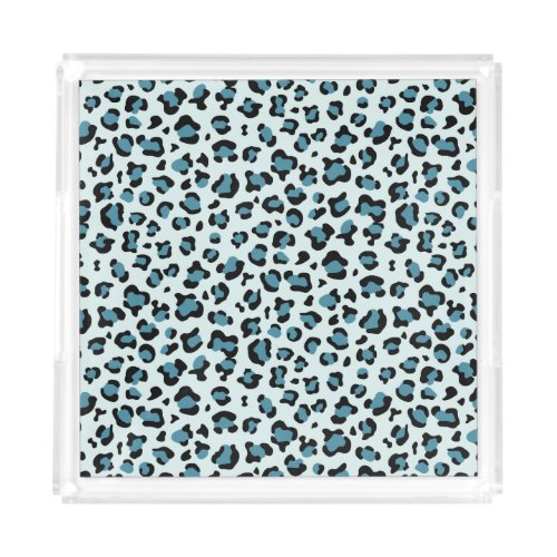 Leopard Print Leopard Spots Blue Leopard Acrylic Tray