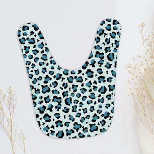 Leopard Print, Leopard Spots, Blue Leopard Baby Bib