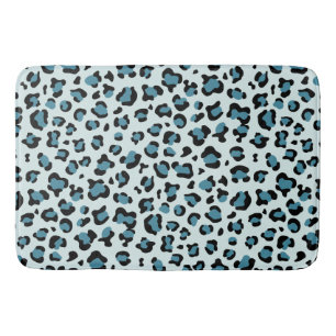 Leopard Print, Leopard Spots, Blue Leopard Bath Mat