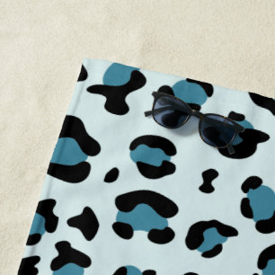Leopard Print, Leopard Spots, Blue Leopard Beach Towel