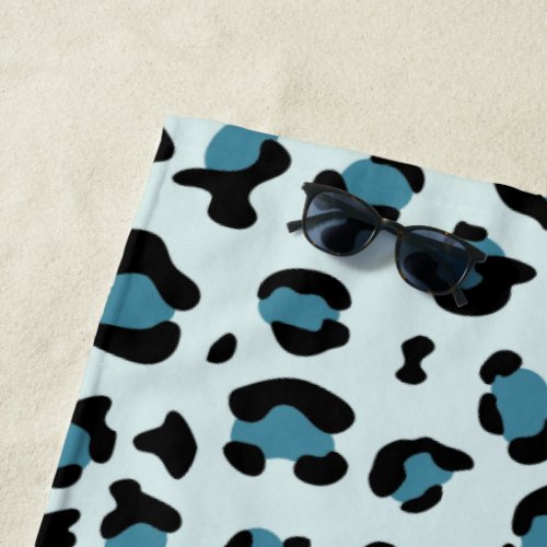 Leopard Print Leopard Spots Blue Leopard Beach Towel