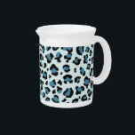 Leopard Print, Leopard Spots, Blue Leopard Beverage Pitcher<br><div class="desc">Elegant,  stylish and sophisticated leopard pattern in blue color. Modern and trendy gift,  perfect for the animal print lover in your life.</div>