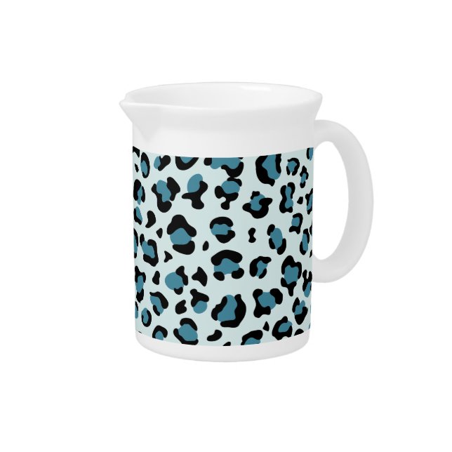 Leopard Print, Leopard Spots, Blue Leopard Beverage Pitcher (Right)