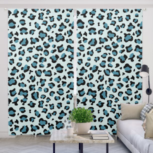 Leopard Print, Leopard Spots, Blue Leopard Blackout Curtains