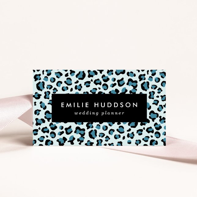 Leopard Print, Leopard Spots, Blue Leopard Business Card (Creator Uploaded)