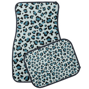 Leopard Print, Leopard Spots, Blue Leopard Car Floor Mat