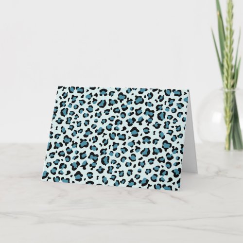 Leopard Print Leopard Spots Blue Leopard Card