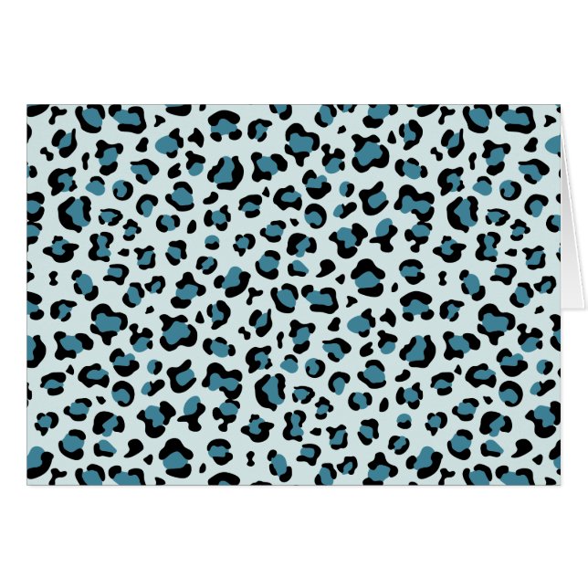 Leopard Print, Leopard Spots, Blue Leopard Cards (Front Horizontal)