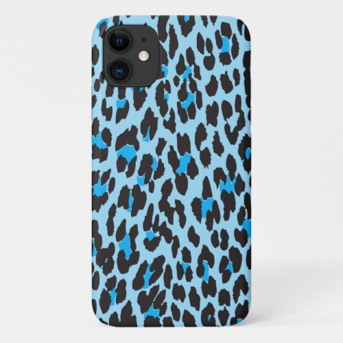 Leopard Print Leopard Spots Blue Leopard iPhone 11 Case