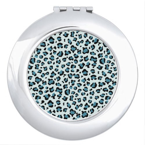 Leopard Print Leopard Spots Blue Leopard Compact Mirror