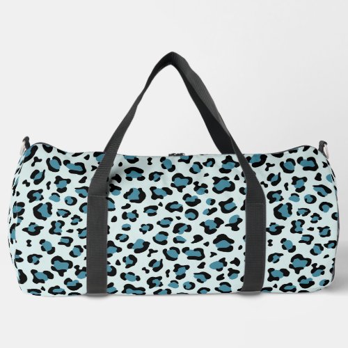 Leopard Print Leopard Spots Blue Leopard Duffle Bag