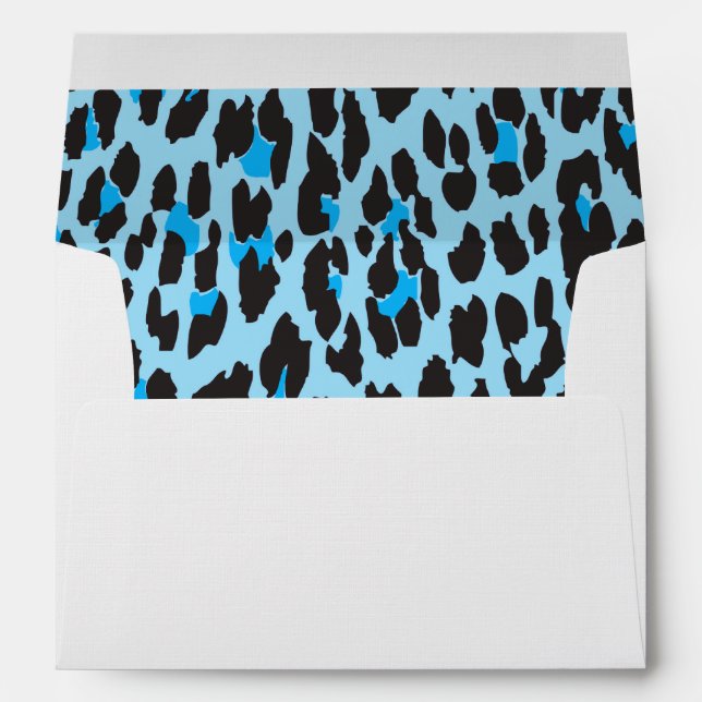 Leopard Print, Leopard Spots, Blue Leopard Envelope (Back (Bottom))