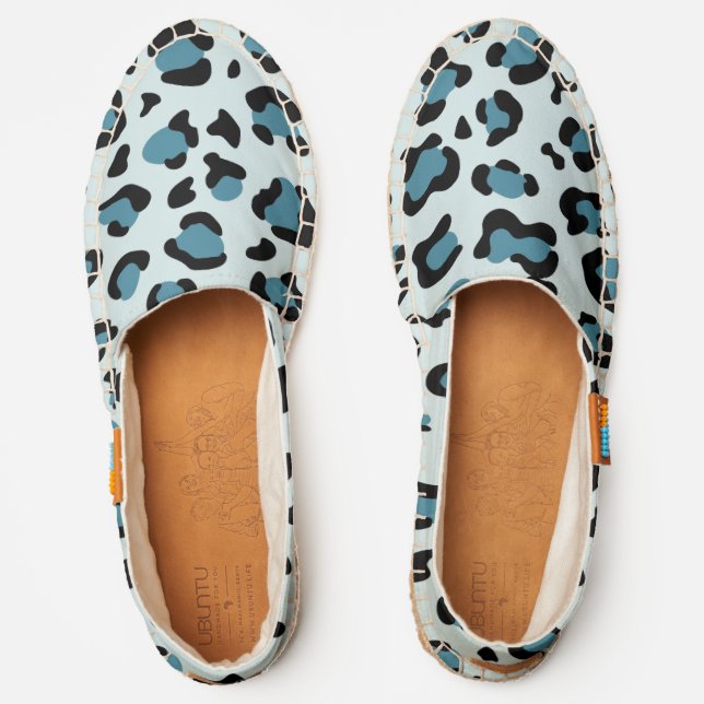 Leopard Print, Leopard Spots, Blue Leopard Espadrilles (Front)
