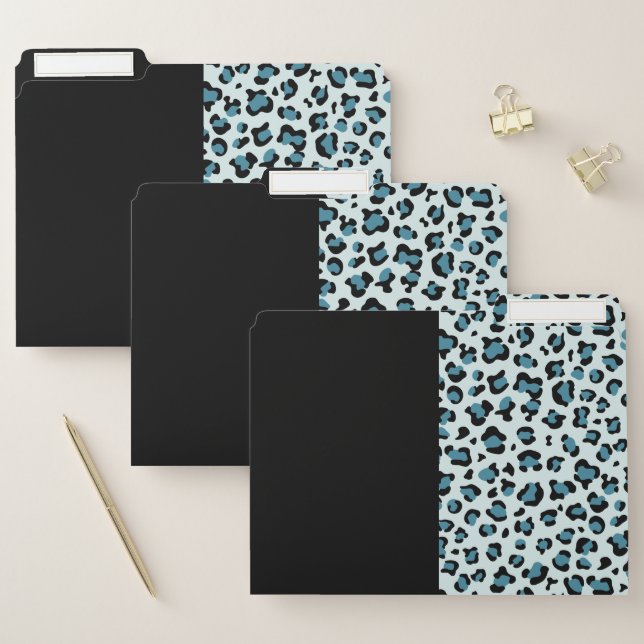 Leopard Print, Leopard Spots, Blue Leopard File Folder (Set)