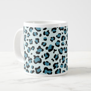 Leopard Print, Leopard Spots, Blue Leopard Giant Coffee Mug
