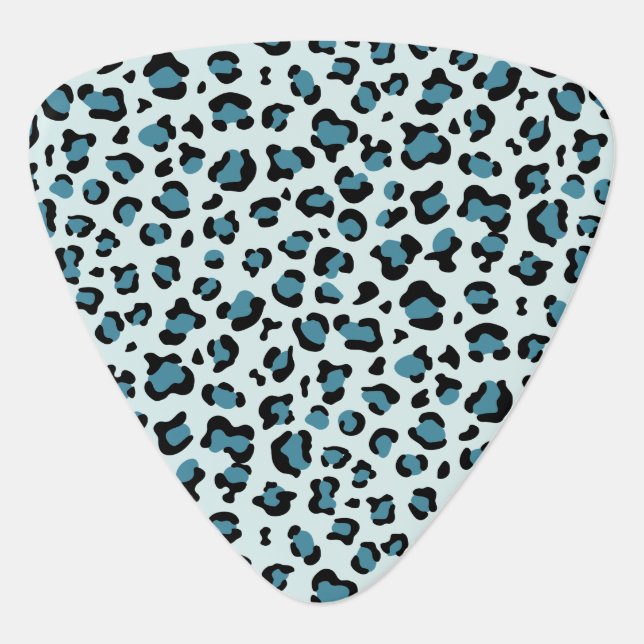 Leopard Print, Leopard Spots, Blue Leopard Guitar Pick (Front)