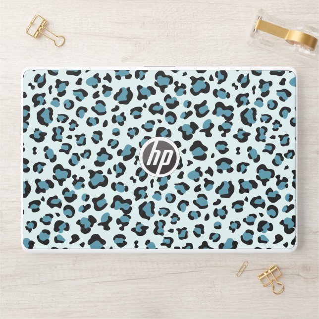 Leopard Print, Leopard Spots, Blue Leopard HP Laptop Skin (Desk)