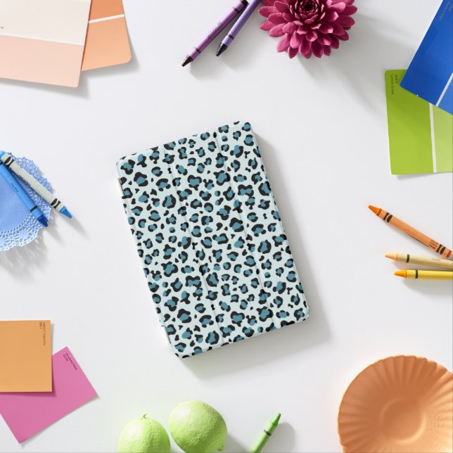 Leopard Print, Leopard Spots, Blue Leopard iPad Mini Cover (In Situ)