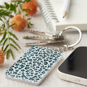 Leopard Print, Leopard Spots, Blue Leopard Keychain