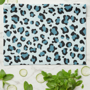 Leopard Print, Leopard Spots, Blue Leopard Kitchen Towel