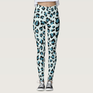 Leopard Print, Leopard Spots, Blue Leopard Leggings