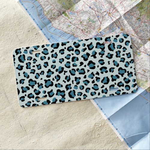 Leopard Print Leopard Spots Blue Leopard License Plate