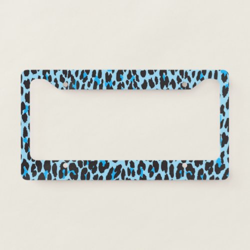 Leopard Print Leopard Spots Blue Leopard License Plate Frame