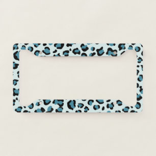 Leopard Print, Leopard Spots, Blue Leopard License Plate Frame