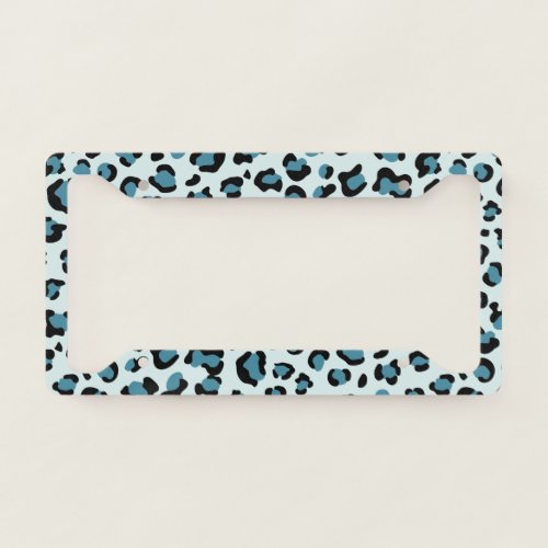 Leopard Print Leopard Spots Blue Leopard License Plate Frame