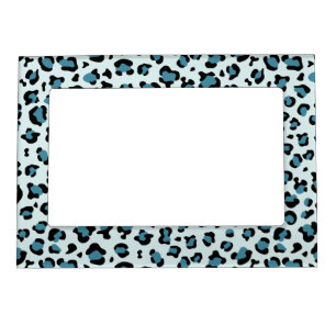 Leopard Print, Leopard Spots, Blue Leopard Magnetic Frame