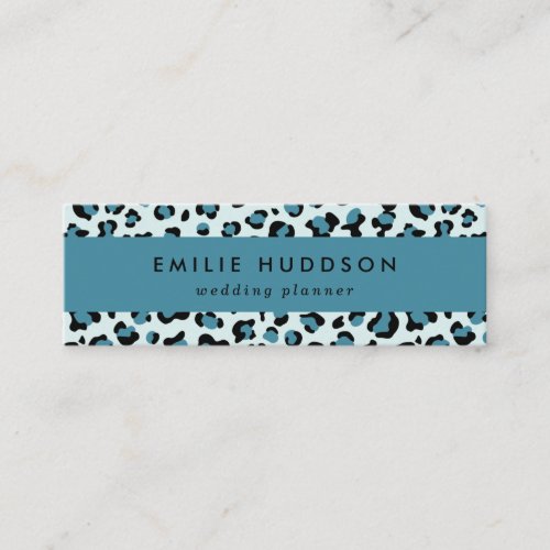 Leopard Print Leopard Spots Blue Leopard Mini Business Card
