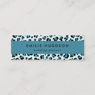 Leopard Print, Leopard Spots, Blue Leopard Mini Business Card