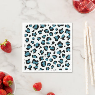 Leopard Print, Leopard Spots, Blue Leopard Napkins