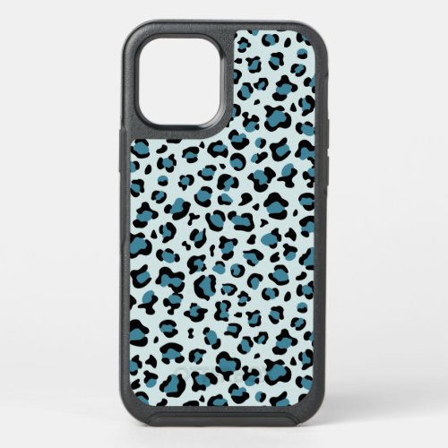 Leopard Print Leopard Spots Blue Leopard OtterBox Symmetry iPhone 12 Case