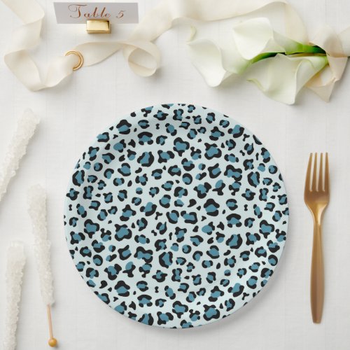 Leopard Print Leopard Spots Blue Leopard Paper Plates
