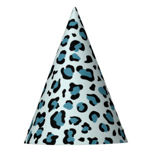 Leopard Print, Leopard Spots, Blue Leopard Party Hat