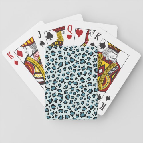 Leopard Print Leopard Spots Blue Leopard Playing Cards