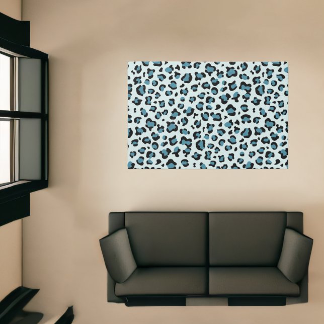 Leopard Print, Leopard Spots, Blue Leopard Rug (Insitu (Indoor 1))