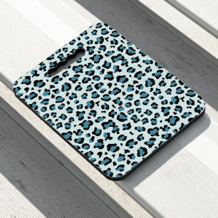 Leopard Print, Leopard Spots, Blue Leopard Seat Cushion