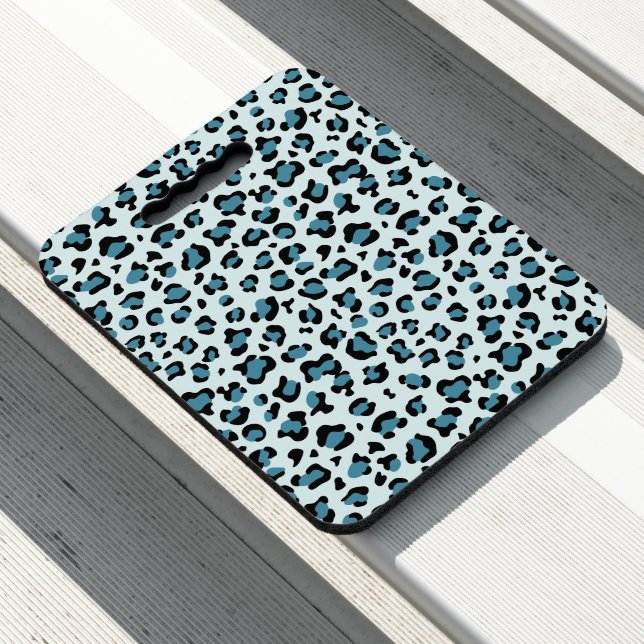 Leopard Print, Leopard Spots, Blue Leopard Seat Cushion (In Situ)