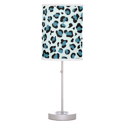 Leopard Print, Leopard Spots, Blue Leopard Table Lamp (Front)
