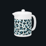 Leopard Print, Leopard Spots, Blue Leopard Teapot<br><div class="desc">Elegant,  stylish and sophisticated leopard pattern in blue color. Modern and trendy gift,  perfect for the animal print lover in your life.</div>