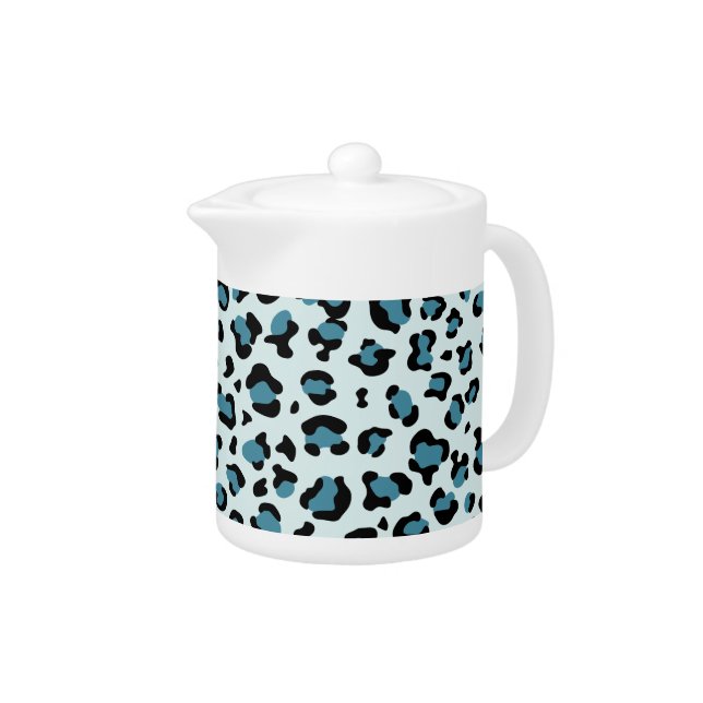 Leopard Print, Leopard Spots, Blue Leopard Teapot (Right)