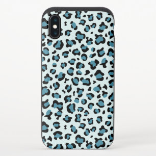Leopard Print, Leopard Spots, Blue Leopard iPhone X Slider Case