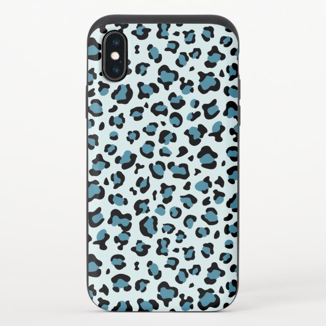 Leopard Print, Leopard Spots, Blue Leopard Uncommon iPhone Case (Back)
