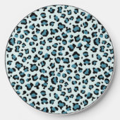 Leopard Print, Leopard Spots, Blue Leopard Wireless Charger (Front)